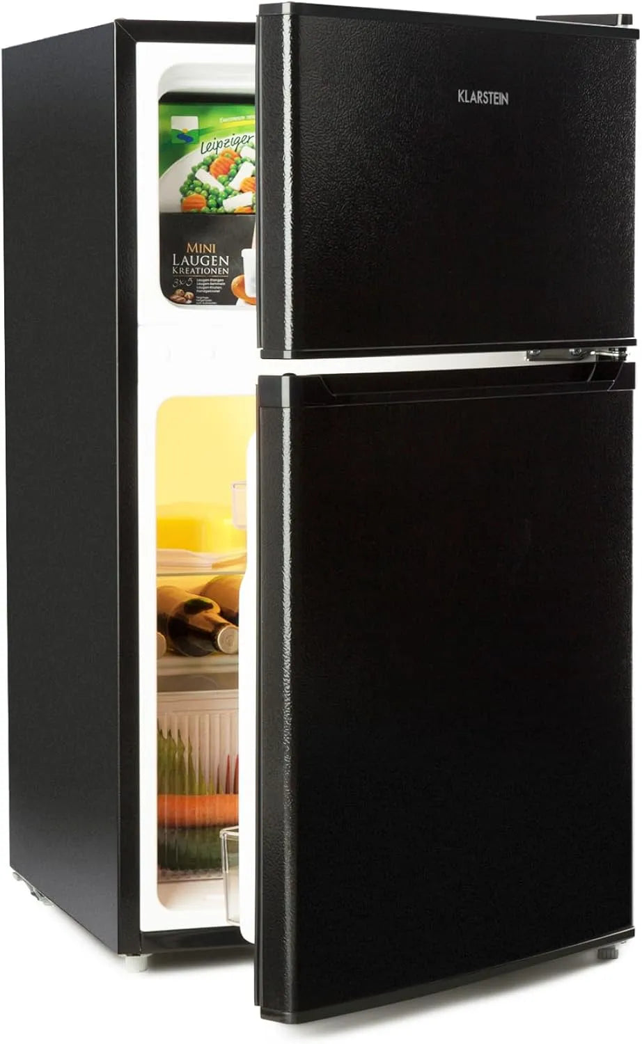 Klarstein réfrigérateur, capacité 87 l: 61 L et congélateur 26 L, 2 clayettes en verre de sécurité, Big Daddy Cool