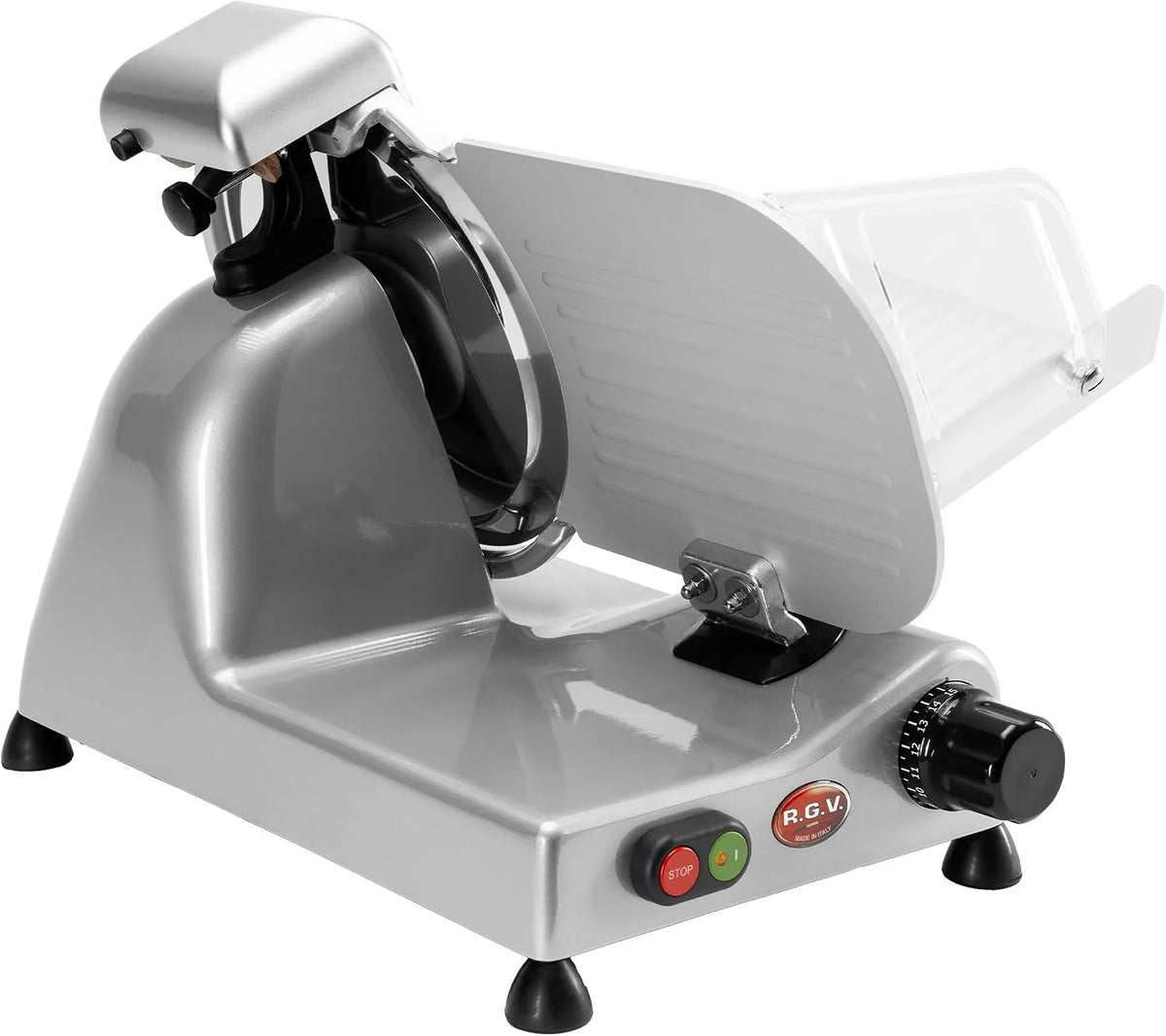 Trancheuse 25GS-LUSSO RGV, finition argentée, 140 watts