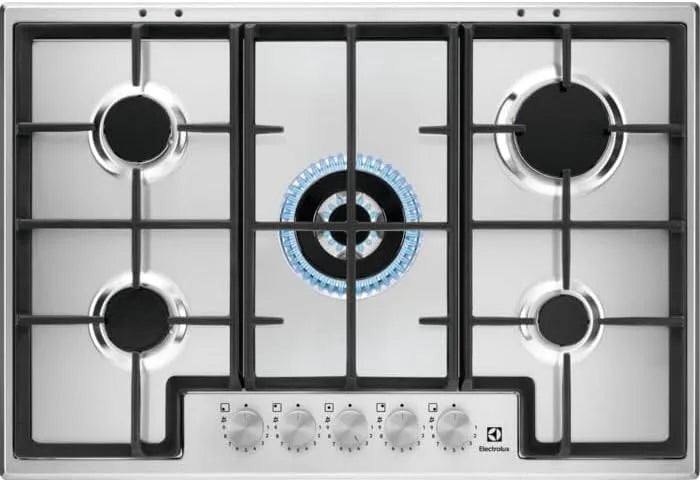 Plaque de cuisson EGS75362X, de cuisson 5 feux à gaz 75 cm en acier inoxydable