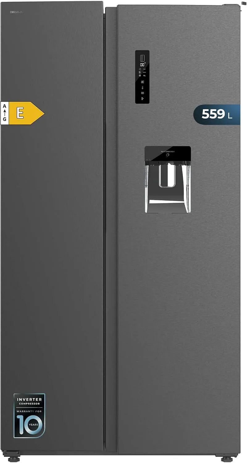 Cecotec American Refrigerator Bolero CoolMarket Dark E. 559L SBS 559, 177 cm X 90 cm, Inverter plus motor., capacité 559L, Class E, Total No frost