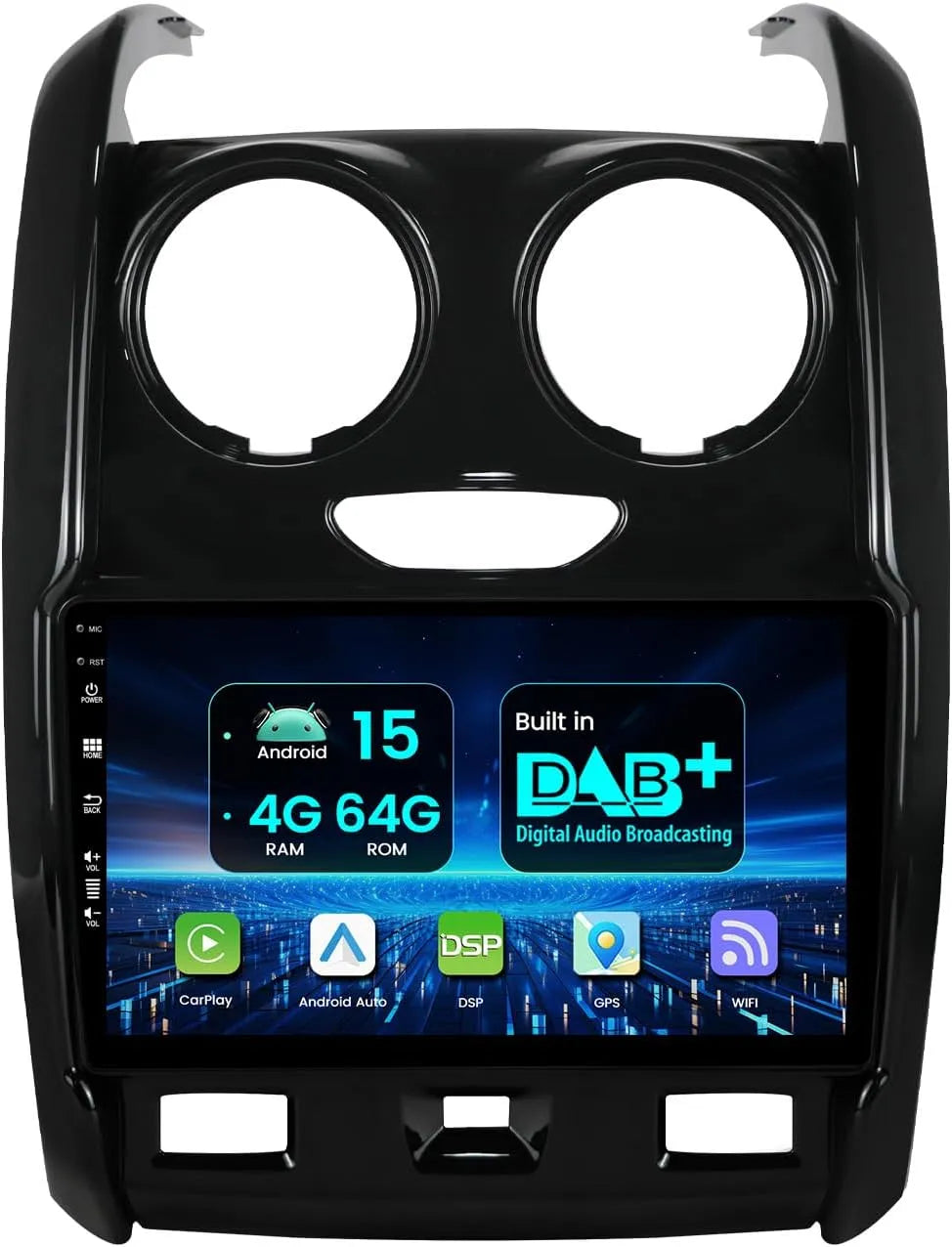 Dab+ modèle 4G+64G 2015-2020 intégré, Android Auto Autoradio pour Renault Duster IPS 9 Pouces, sans Fil CarPlay, avec GPS Mirror Link