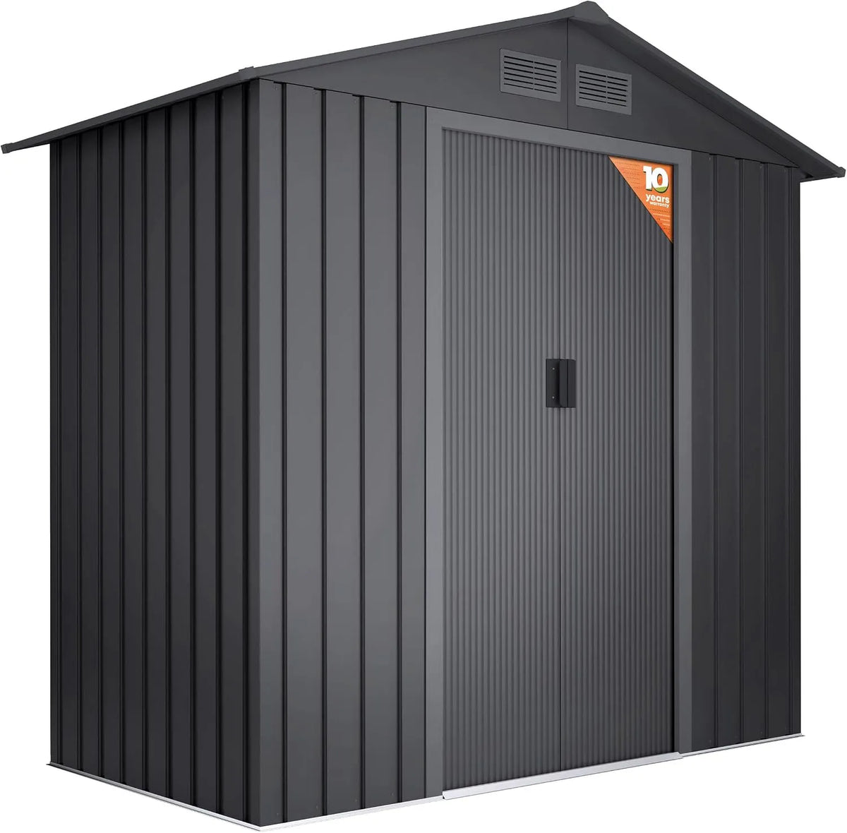 Abri de jardin 57m2, 4 Grilles, en métal 2 Light Anthracite, dimensions 196x131x196cm, Rangement extérieur, Double Porte coulissante