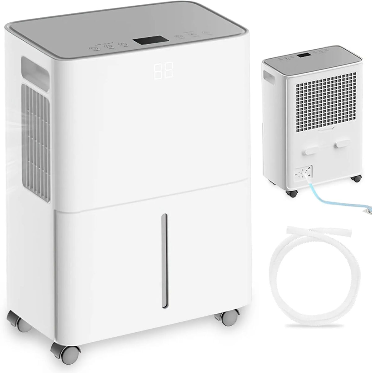 Déshumidificateur 24h, capacité 12L, Minuterie, Pour Pièces Domestiques et Cuisines, 2-EN-1 Portable de Haute Qualité et Purificateur D'air