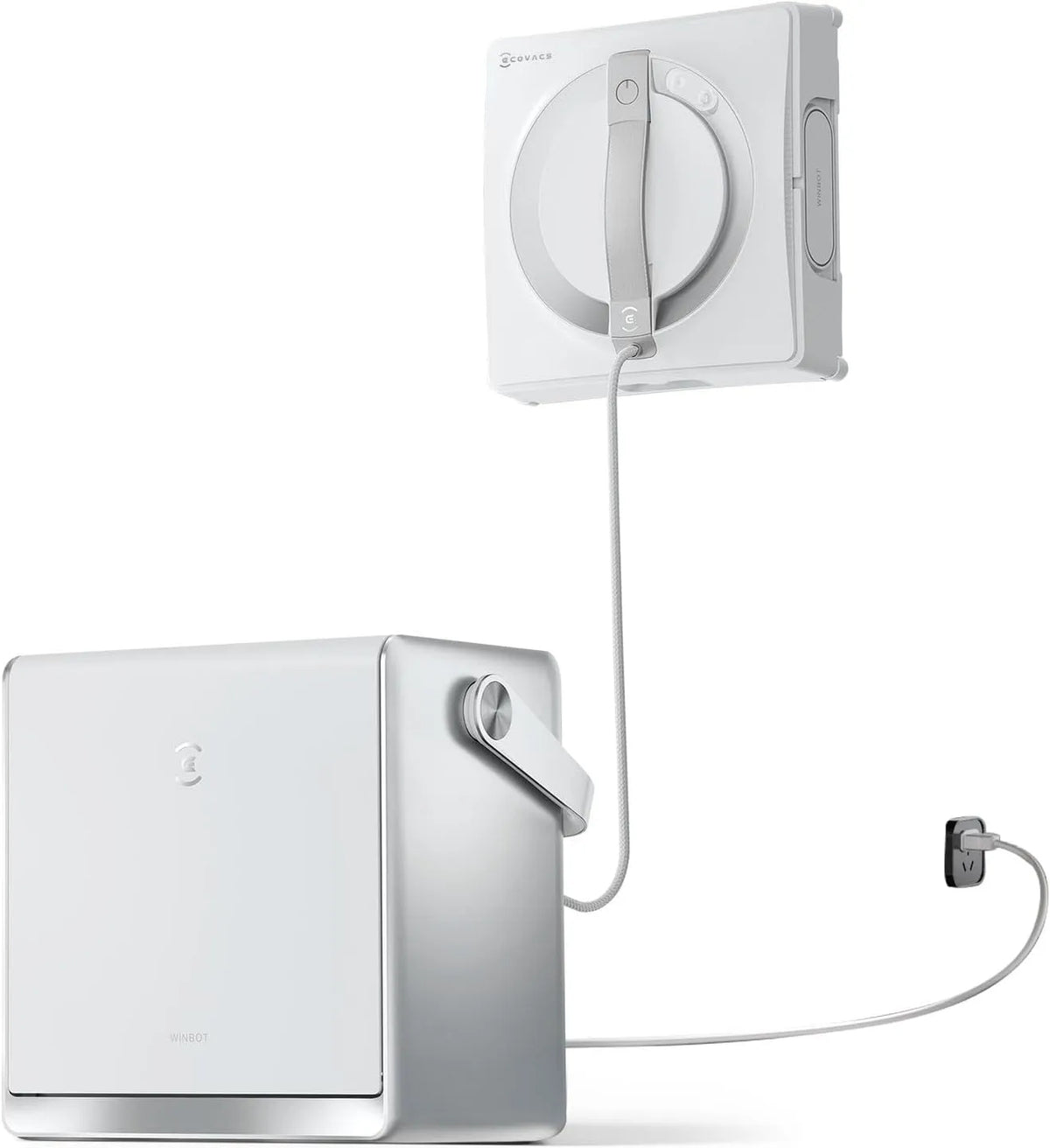Ecovacs, WINBOT W2 Pro Omni Robot Nettoyeur de vitres avec Station Multifonction, système de Protection à 12 Niveaux, buse à Triple Embout