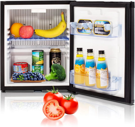 Réfrigérateur, capacité 30L, avec Serrure, Camion, Bureau, finition noire, Frigo 12V 220V, 0-10℃, Silencieux pour Caravane