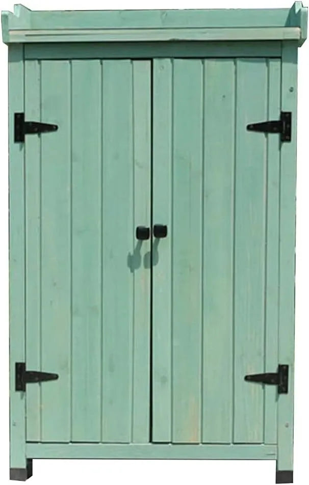 Abri de jardin, dimensions 66 x 40 x 104 cm, armoire, extérieur en bois, Outil imperméable pour balcon et cour, vert