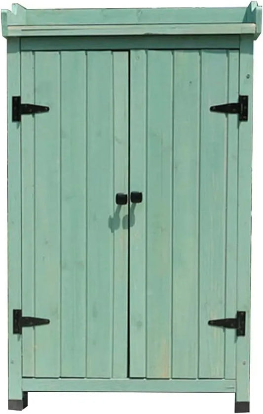 Abri de jardin, dimensions 66 x 40 x 104 cm, armoire, extérieur en bois, Outil imperméable pour balcon et cour, vert