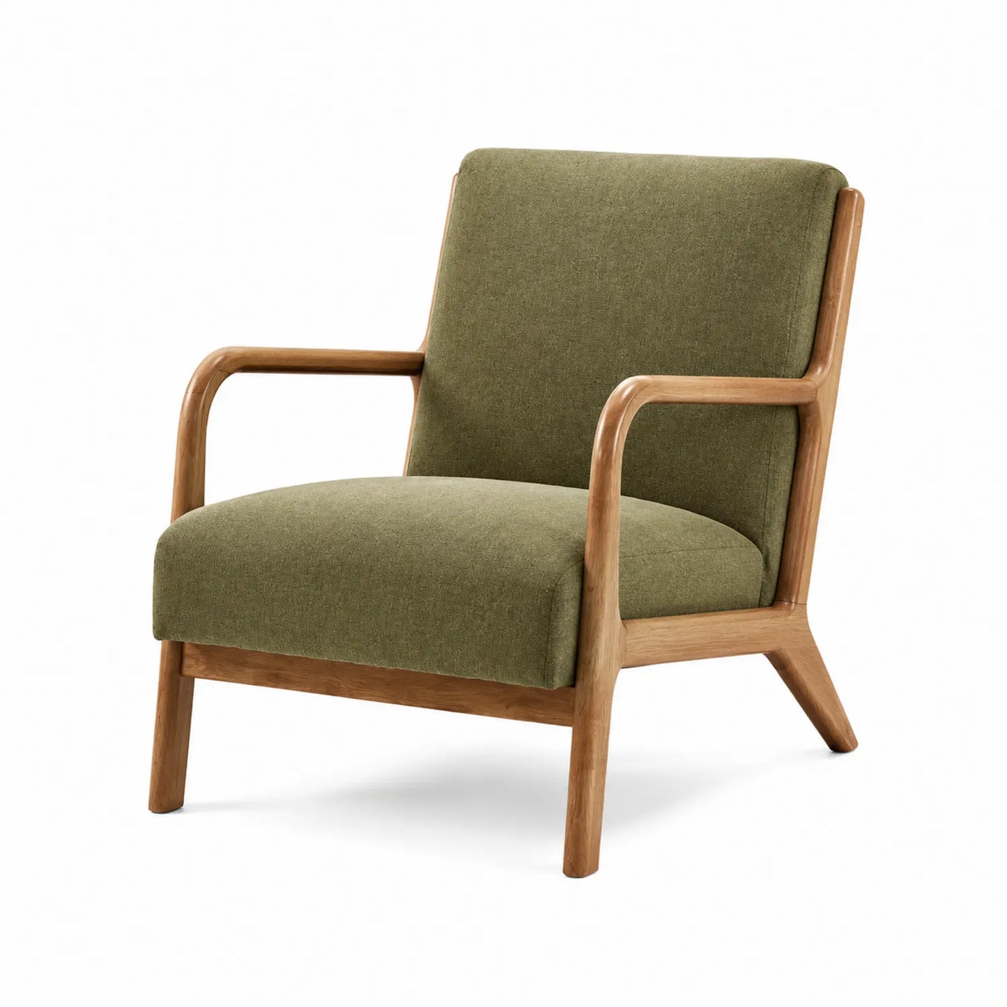Fauteuil en tissu lin avec cadre en bois 80x70x75 cm