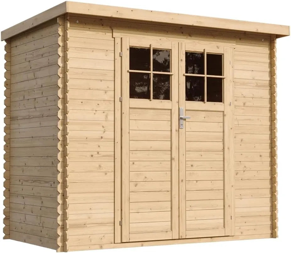 Abri de jardin M310F+M310G l239xL144xH200cm/2.63, Porte verrouillable de Haute qualité- Stockage extérieur l239xL144xH200cm, Local à vélos