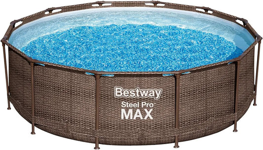 Bestway Piscine hors-sol sans accessoire steel Pro max ronde 366x366x100cm, dimensions 366x366x100cm