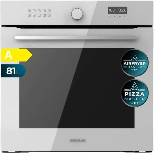 Cecotec four AF316000, capacité 81 L, 3D Cooking, Steam Assist, Defrost, Encastrable Multifonction 60 cm Bolero Hexa Glass White A 3400 W