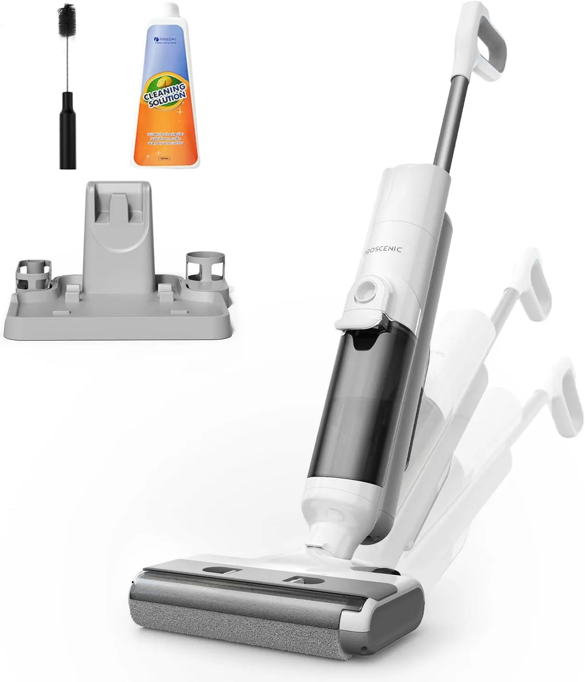 Aspirateur F10 60Mins Proscenic Ultra, Léger Eau et Poussière,1.3L, Proscenic Ultra Laveur sans Fil, Balai sans Fil Sec et Humide, Laveur de Sol