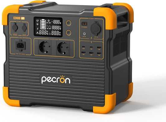 Modèle portable PECRON E2400LFP LiFePO4 8192 Station d'énergie, 2048 Wh, extensible à Wh, camping et vanlife., 2400 W de puissance continue