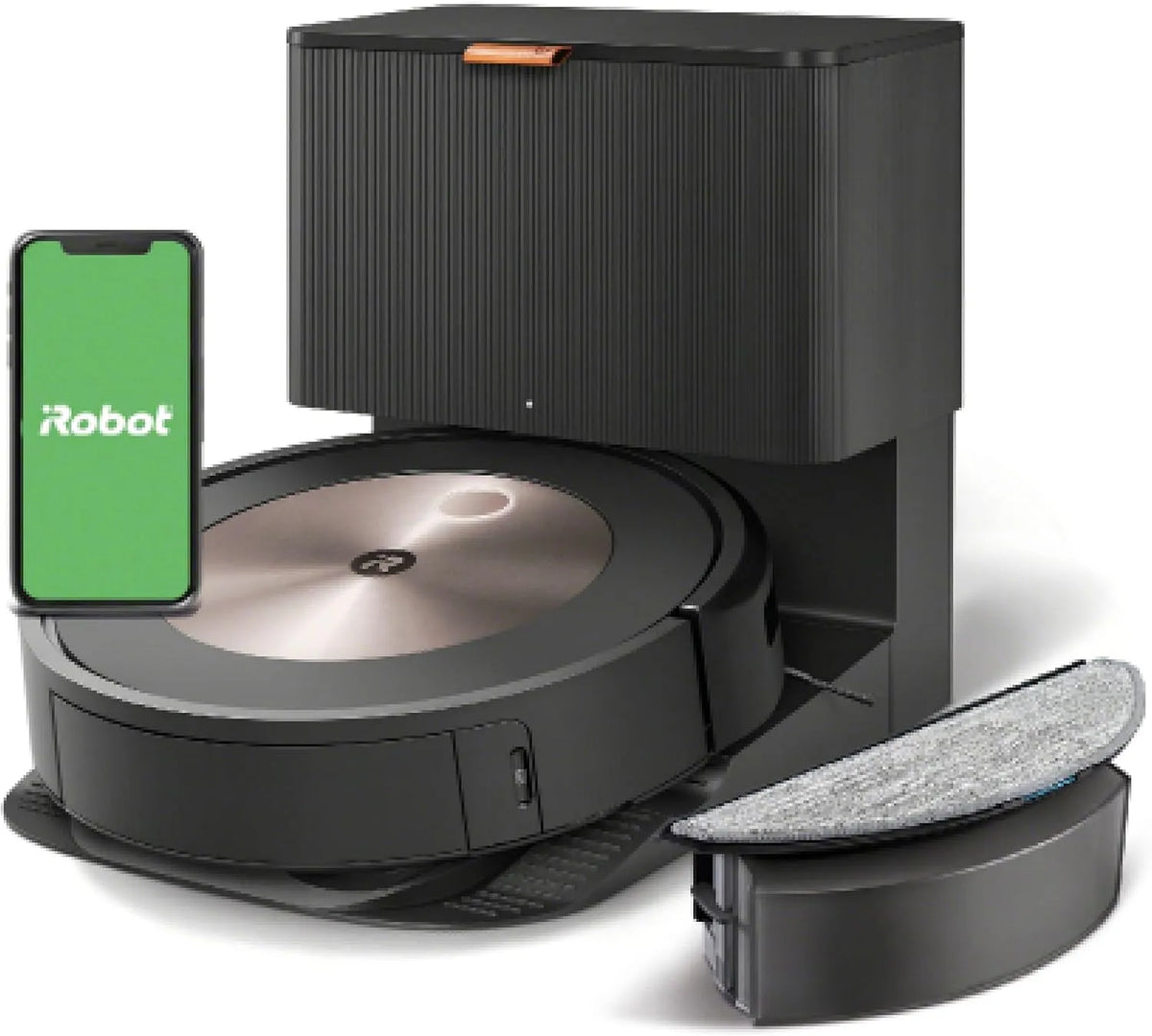 Aspirateur j5576 2en1, iRobot Roomba Combo j5+, Fonction Lavage, Robot Laveur connecté, Autovidage, Brosses Caoutchouc, Cartographie, mémorise