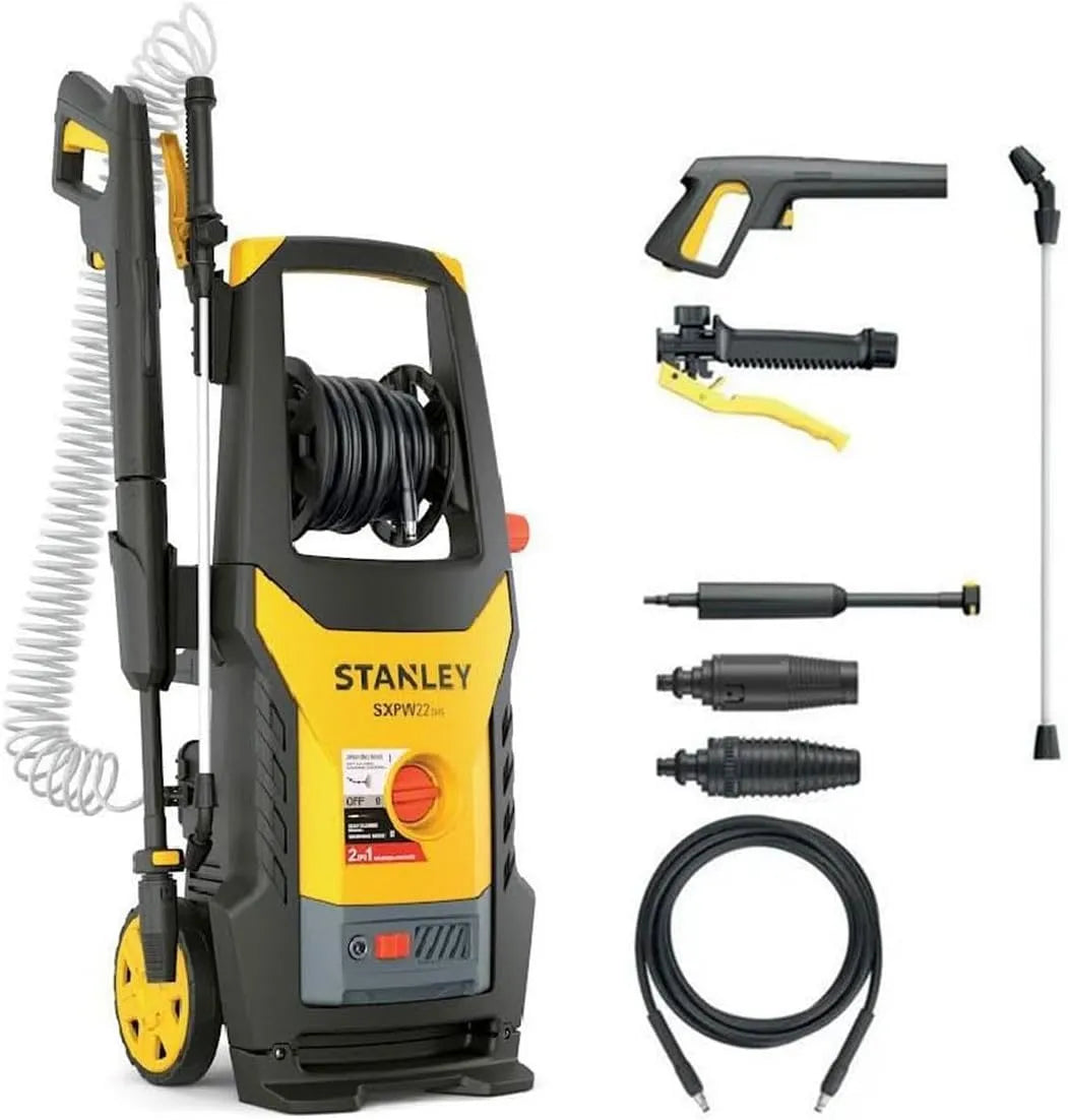 Nettoyeur haute pression 2en1 SXPW22DHS Stanley, Jaune, puissance 2200W 160 Bar 460 L/h Fonction lavage et Pulvérisateur