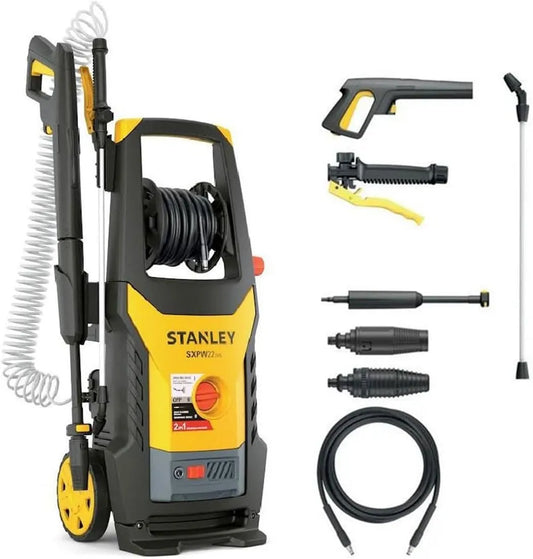 Nettoyeur haute pression 2en1 SXPW22DHS Stanley, Jaune, puissance 2200W 160 Bar 460 L/h Fonction lavage et Pulvérisateur