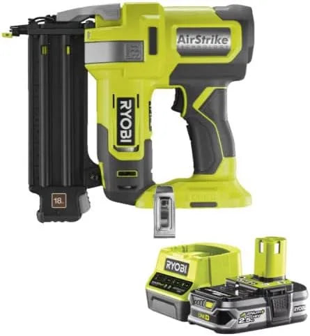 Ryobi modèle, Pack Cloueur d'assemblage air comprimé 18V One+ R18GN18-0 RC18120-125, 1 Batterie 2.5Ah, 1 Chargeur rapide