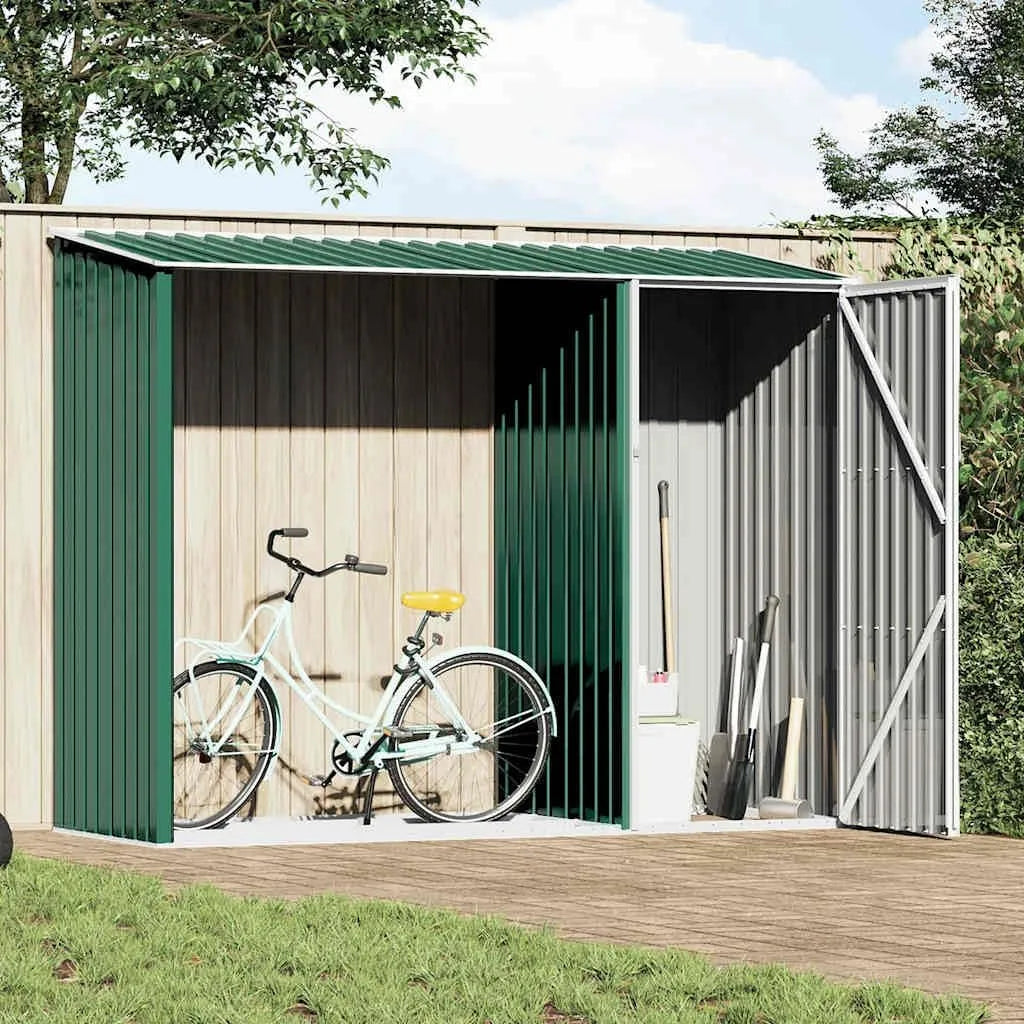 À Bois de Jardin Vert 245x98x159 cm Acier galvanisé 46293 Générique Abri, Maison & Jardin, Pelouses & Jardins, Vie en extérieur