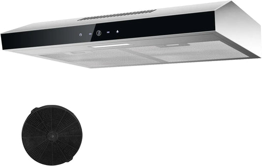 Hotte aspirante TopStrong, hotte sous comptoir 60cm, largeur 60cm, débit d'air 201 m³/h, contrôle Soft Touch à 3 étages
