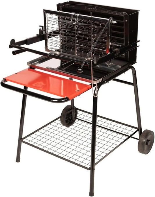 Barbecue JBQ1305006 Somagic, à Charbon Vertical Retournement Grille, finition grise