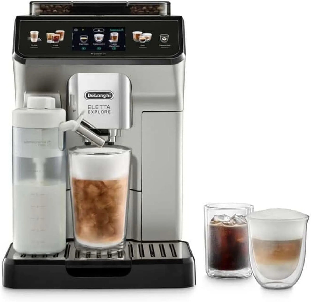 De'Longhi machine à café ECAM450.65.S, Machine à Espresso, Barista avec LatteCrema Chaud, Extraction Froide, finition argentée, Écran Tactile