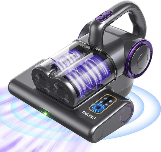 Aspirateur FEPPO, puissance 500 W, lit d'enfant, chaleur 140 °F, filtre HEPA et ultrasons, filaire, 16 Kpa, polyvalent pour lit, canapé