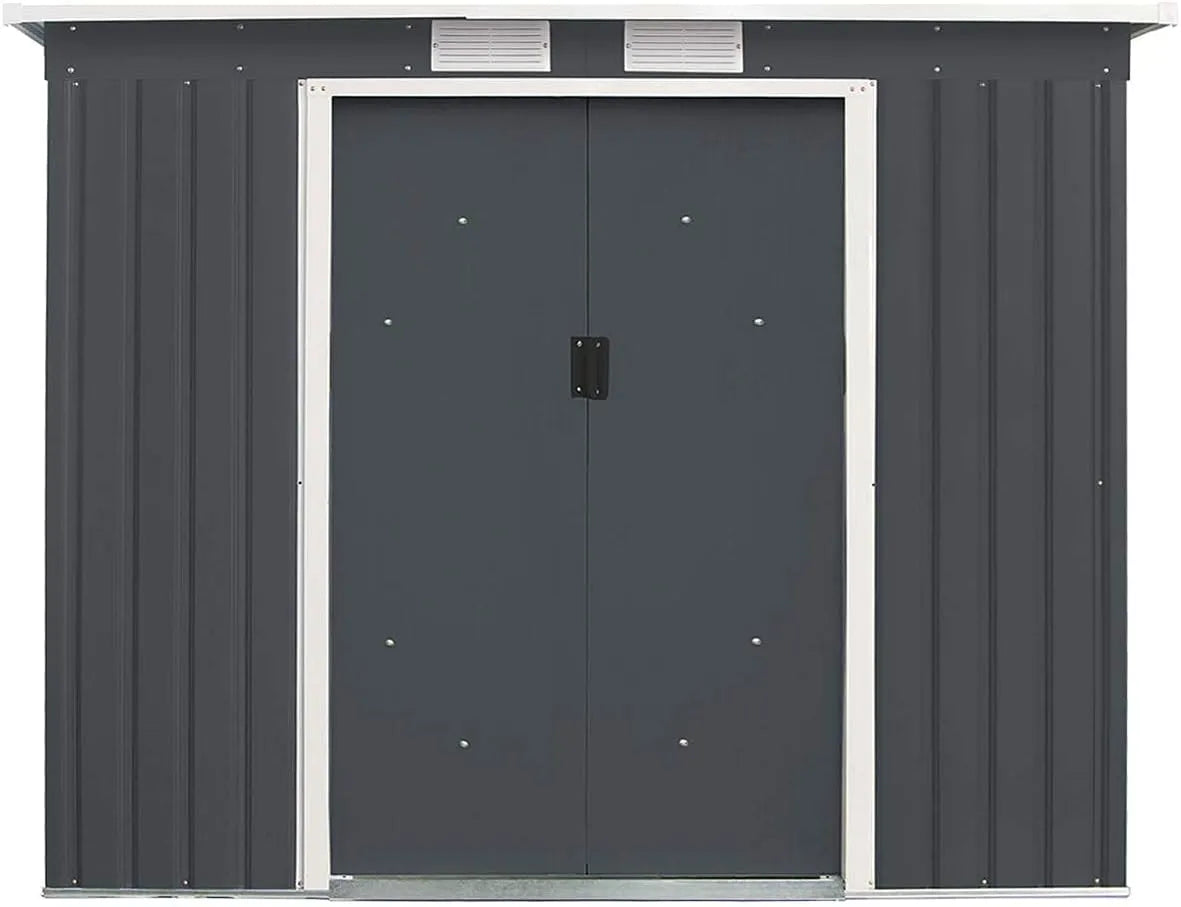 Abri de jardin RELAX4LIFE, 2,7M² en Acier Galvanisé avec 2 Portes Coulissantes et 2 Fenêtres, dimensions 213 x 130 x 173 cm, Parc