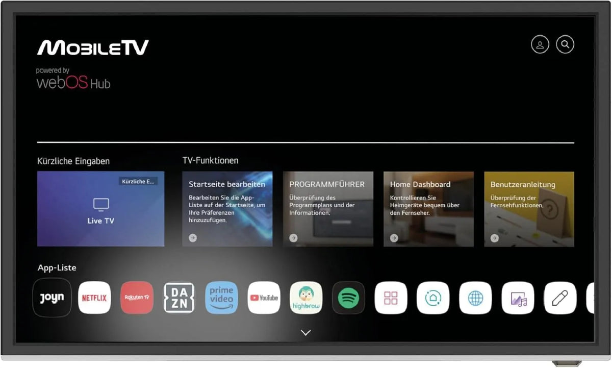 WebOS 19'' MOBILETV Smart, largeur 47 cm, tension 12V, TV CONNECTE pour Camping Car, WiFi, Lecteur, tension 24 V, tension 230V, Caravanes