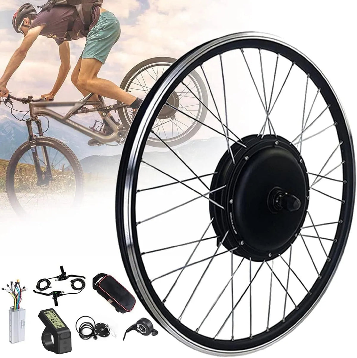 Vélo électrique 700c 36V250W-27.5inch, Kit de conversion de 20 ', 24', 26 ', 28', 29 ', roue avant 36V 250W 350W 500W
