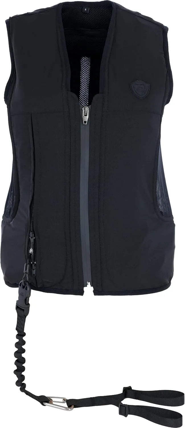 Covalliero Manege, Gilet airbag en nylon finition noire pour cavalier avec cartouche Taille XS 140-155 cm