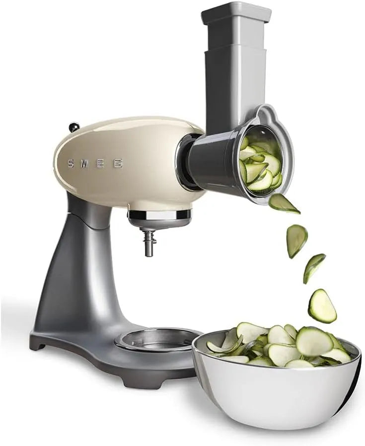 Smeg mixeur SMSG01, Râpe à Légumes pour, Compatible avec le Robot Pâtissier SMF01/02/03/13, 0,980 kg, 4 Cylindres Inox, Déverrouillage