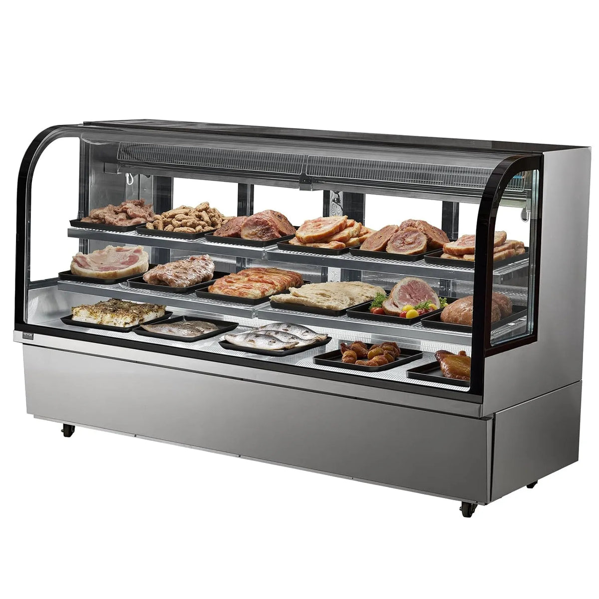 Vevor réfrigérateur, Mobile avec Roulettes, éclairage LED intégré, pour Boulangerie Gâteau, Vitrine Réfrigérée Commerciale 901 L