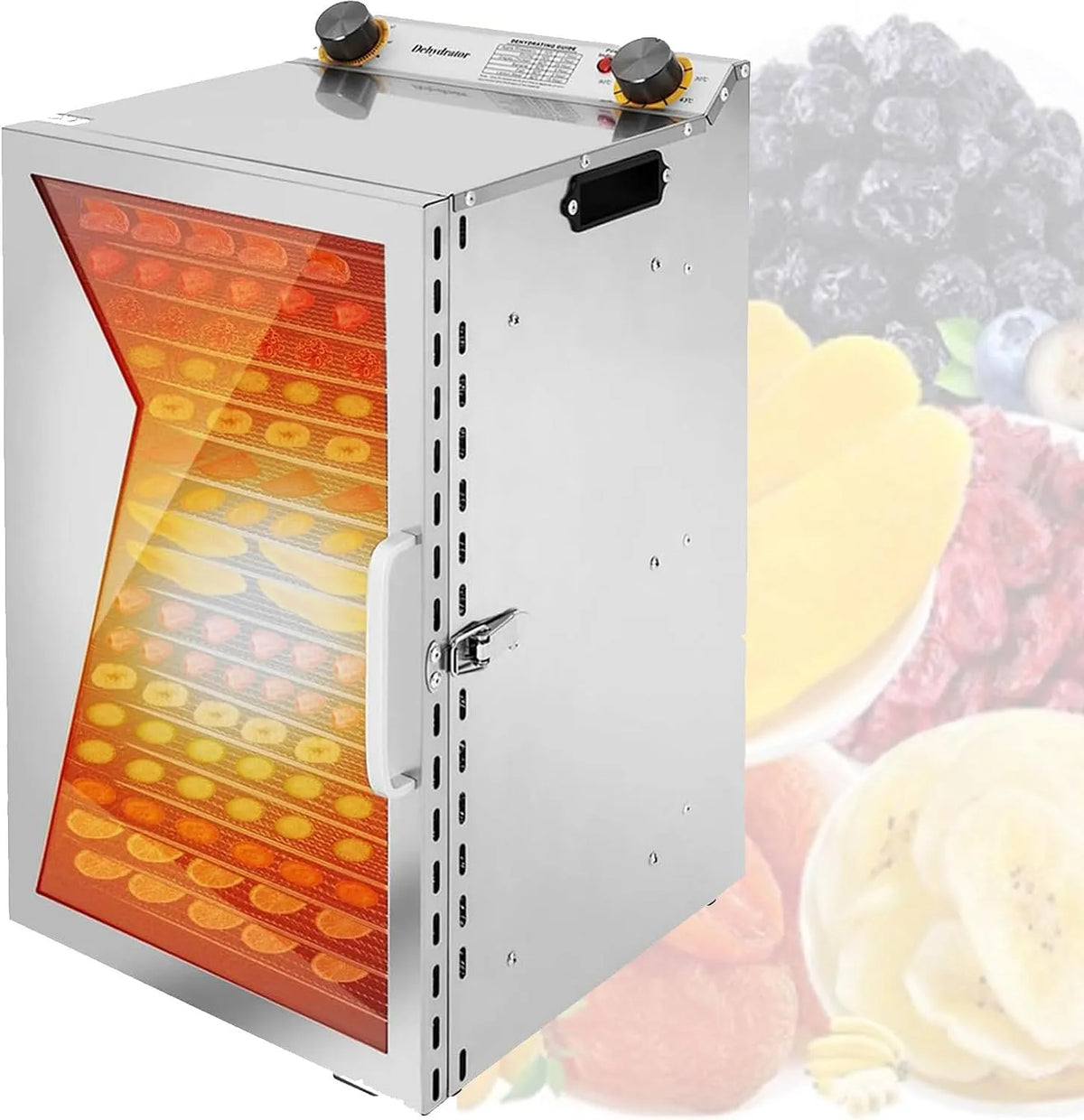 Déshydrateur alimentaire DéShydrateur Lyophilisé, TempéRature De 30 à 90 °C A, en Acier Inoxydable, DéShydrateur De Fruits Et De Viande