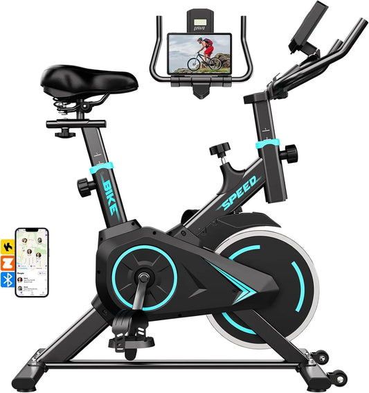 Vélo, Capacité 130 kg, Résistance Réglable de 0 à 100% d'appartement de fitness, d'appartement réglable avec Écran LCD, Support pour Tablette