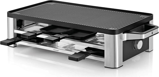 WMF plaque de cuisson 0415040011, puissance 1500W, Inox 18/10 Cromargan, 8 Personnes, Appareil à raclette multifonction, Grill, Crêpière, Lono