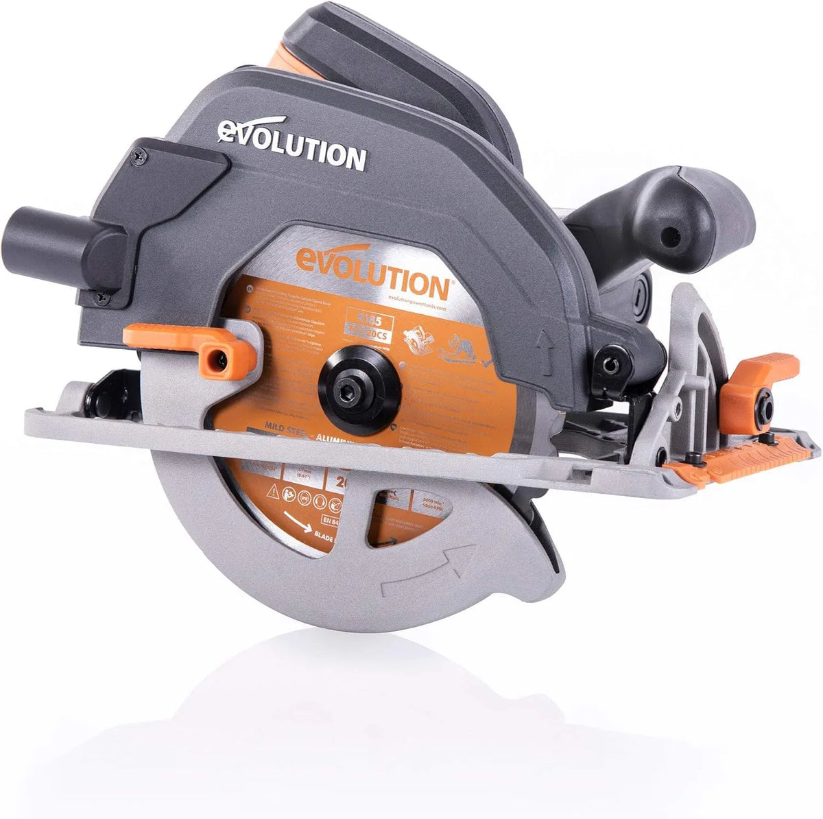 Modèle Tools Scie Circulaire R185CCS Evolution Power, Biseau 0°, Lame Incluse 185mm, Le Bois, Le Plastique, Guide Parallèles, 60, Le Métal