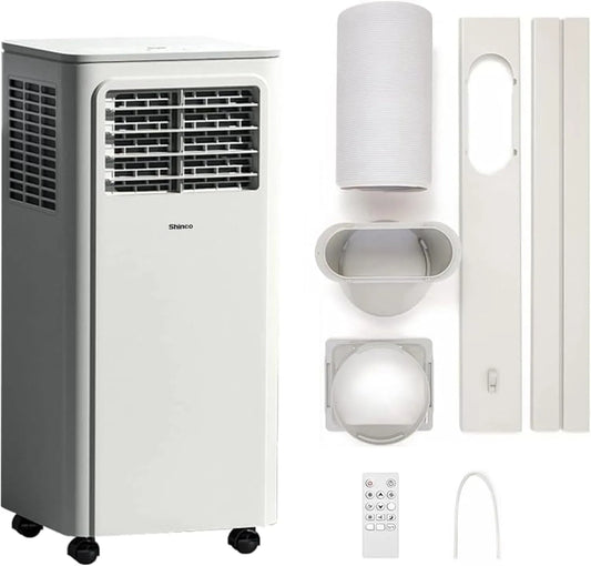 Climatiseur SHINCO, mobile, 7000 BTU 2,05kW, taille de la pièce jusqu'à 54m³, 18㎡, mode sommeil, Refroidir&Ventilation&Déshumidification