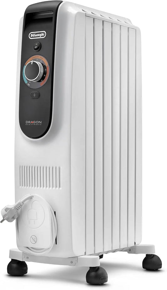 De'Longhi ventilateur TRD50615, interface EasyTronic avec thermostat de sécurité, Dragon EasyTronic Cheminée à 12 niveaux de température