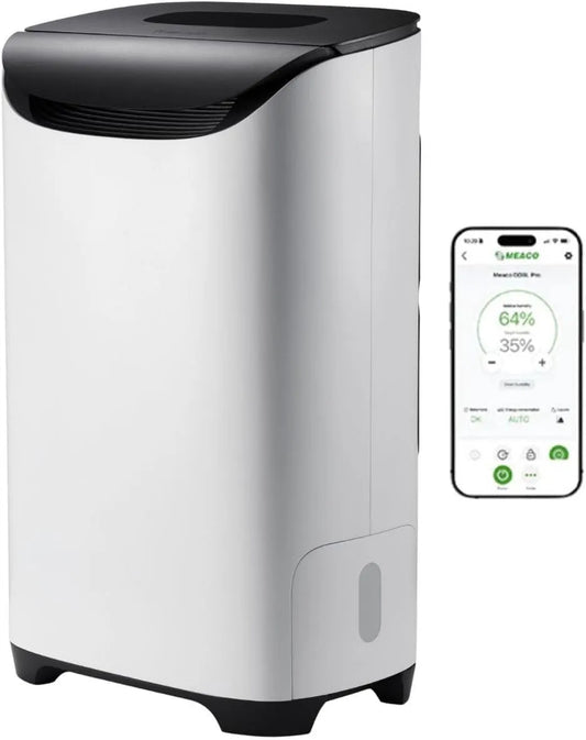 Déshumidificateur DD8L Meaco Pro, Séchage rapide des vêtements, Contrôle intelligent par application, Consommation d'énergie personnalisable