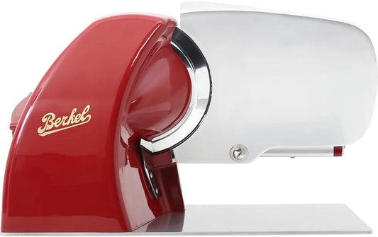 Trancheuse, fruits et légumes, Berkel Home Line 200 alimentaire, Lame de 20,3 cm, à viande compacte pour prosciutto, charcuterie, fromage, Rouge