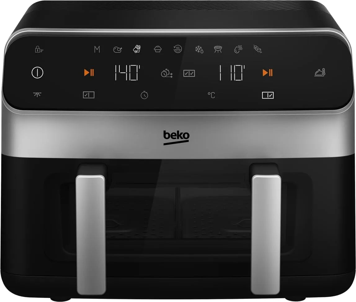 Beko friteuse à air chaud, capacité 9.5 L, 2 cuves, finition noire, AirFryer