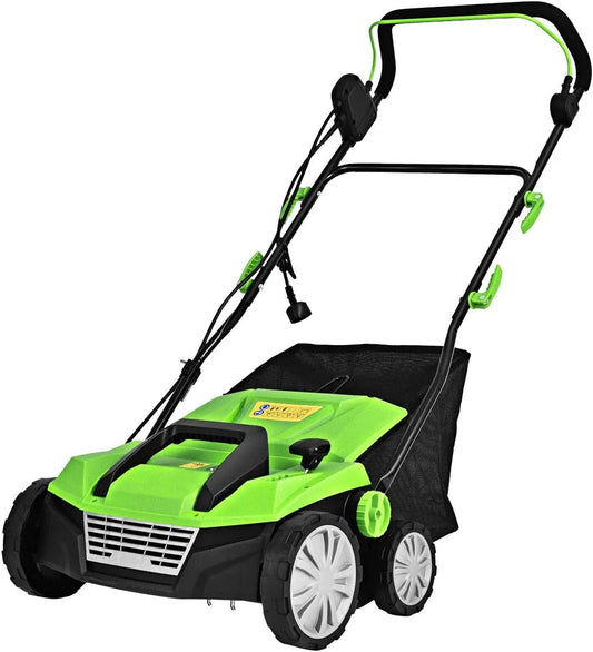 Goplus, Scarificateur Électrique Gazon 2 en 1 1800W avec Bac de Ramassage 45L, Scarificateur Aérateur Électrique Largeur Travail 38 CM