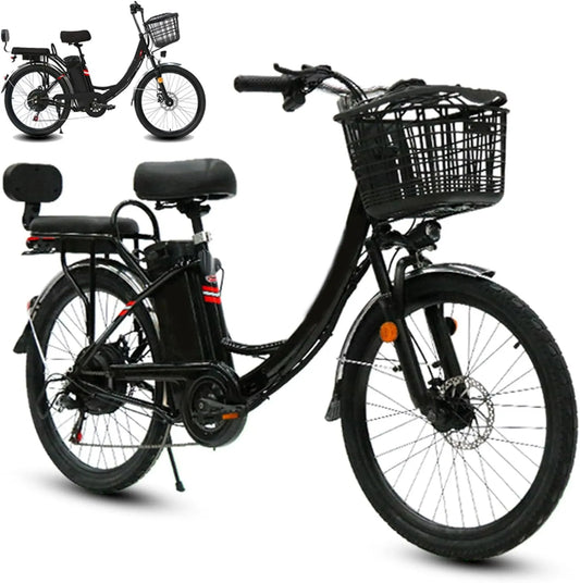Vélo électrique, Batterie Lithium 48 V, 7 niveaux de vitesse, Puissance en Montée, Feux Arrière De Signalisation, 7 niveaux de vitesse