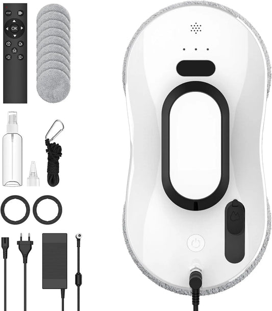 De Vitre 5600 Robot Laveur, Télécommande, Système Antichute, Chiffons en Microfibre pour Toutes Les Surfaces Lisses