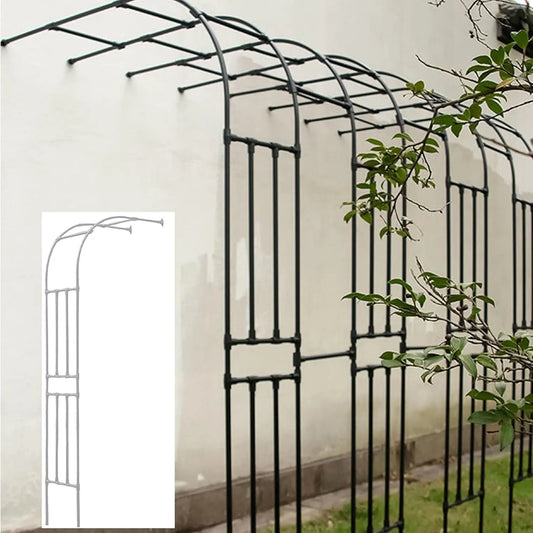 Jardin Arche De, dimensions 90X240X40cm, Demi-Arche, Pergola en Treillis pour Plantes Grimpantes, Pelouse, Mariage, White