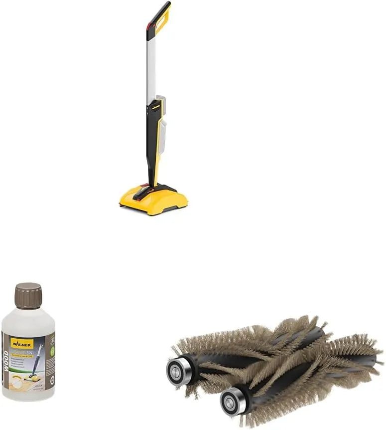 Bundle of, WAGNER Nettoyeur de terrasse Multifonctions Levaro Powerbrush 18V + WAGNER Wood Cleaner 3 in 1, 500 ML + WAGNER Wood Brush Kit Intense