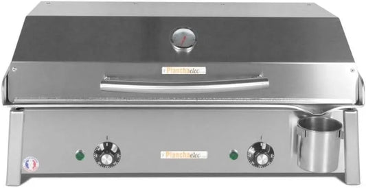Modèle E650-3000W L65 P43 PLANCHAELEC, X X H25 cm, Couvercle + 2 Ustensiles, 12 Personnes, Plancha Electrique ANTHEA, Inox, Thermostat Réglable