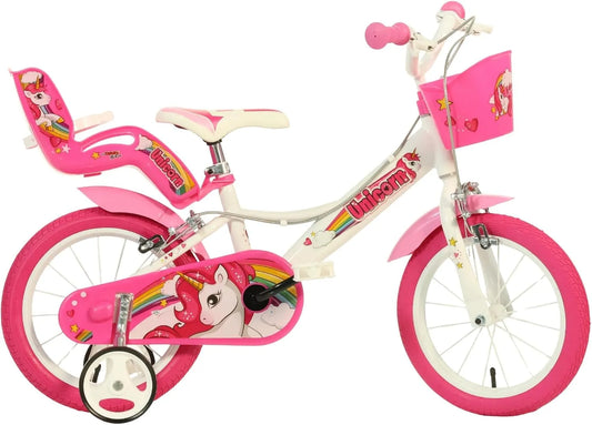 Unicorn 16' Bicycle Licorne 40,6 Fille Dino Bikes, Rose, finition blanche