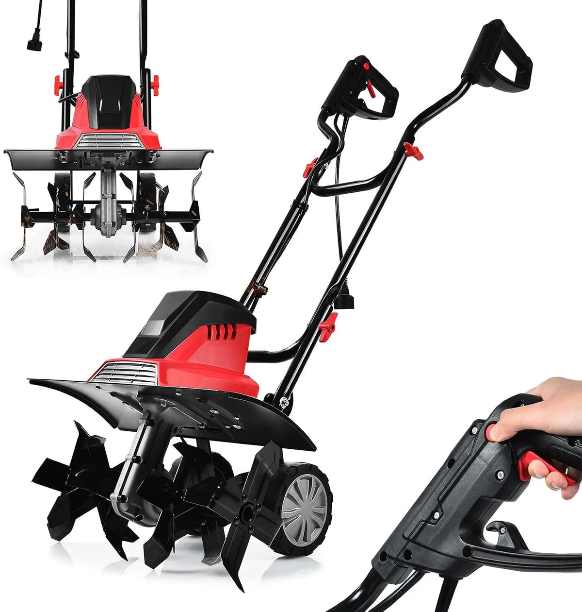 Motobineuse RELAX4LIFE, avec Profondeur Travail 22 CM, puissance 1500W, Électrique 1500 W à 400 RPM, Largeur 43 CM et 6 Lames