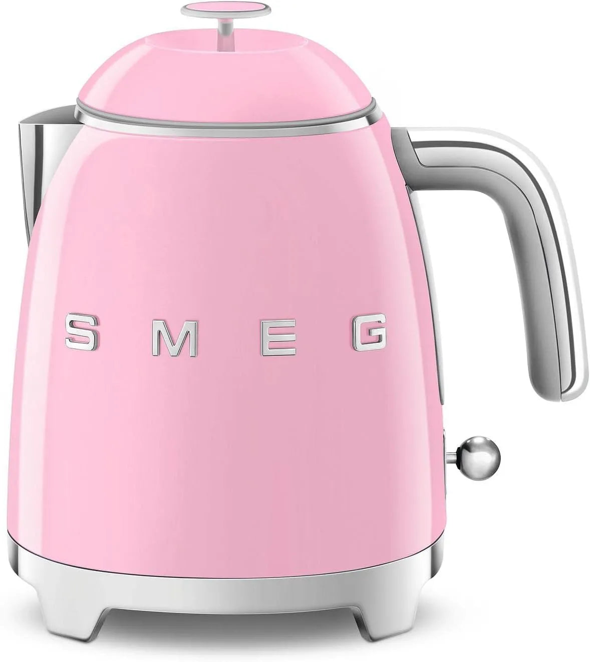 Smeg bouilloire électrique KLF05PKEU, Petite Électrique 0,8 L, Puissance 1400W, Filtre Inox, Arrêt Automatique de Sécurité, Indicateur de Niveau d'Eau